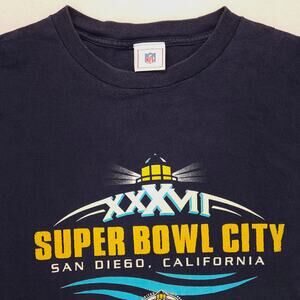 Super Bowl City XXXVII San Diego California Graphic Shirt Mens Size XL Blue